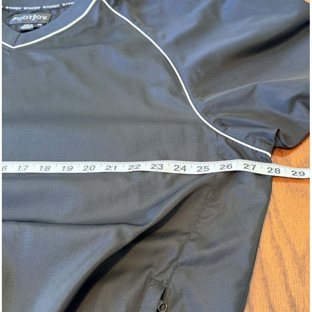 Vintage FootJoy Windbreaker Jacket Mens XL Black Golf Pullover V Neck Waterproof - Picture 8 of 8